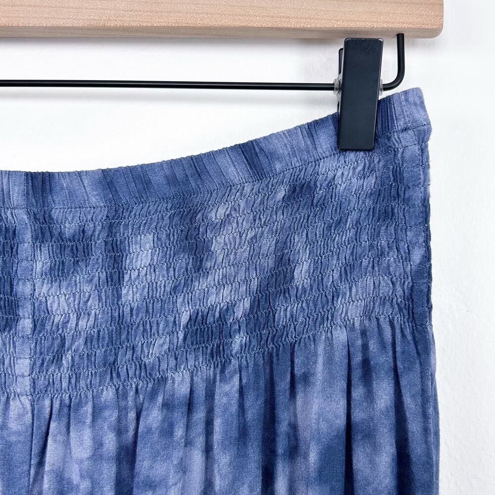 Lotus And Luna Blue Tie-Dye Rayon Wide Leg Smocked Waist Harem Pants MEDIUM - Picture 5 of 9